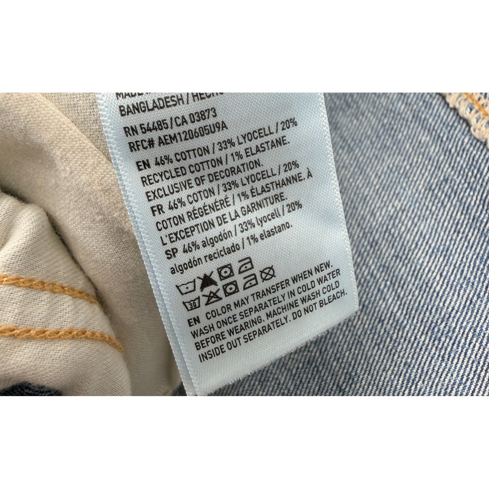 American Eagle AirFlex+ Tencel Distressed Jean Shorts 34 NWT - Picture 8 of 12